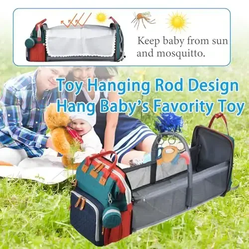 Jeryswet Baby Diaper Bags with Changing Station, Waterproof Large Capacity Diaper Bag Backpack for Moms Dads with USB Charging Port and Stroller Straps, Baby Shower Gifts, RGB - Jeryswet (1)