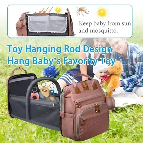 Jeryswet Baby Diaper Bags with Changing Station, Waterproof Large Capacity Diaper Bag Backpack for Moms Dads with USB Charging Port and Stroller Straps, Baby Shower Gifts, Pink - Jeryswet (1)