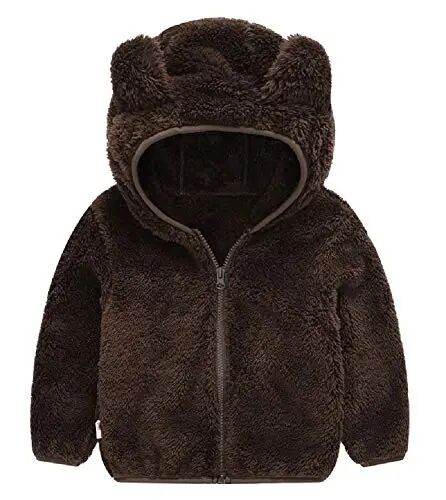 JESKIDS Toddler Girls Boys Fleece Hoody Jacket Zip Up Teddy Coat Warm Winter Outwear - JESKIDS