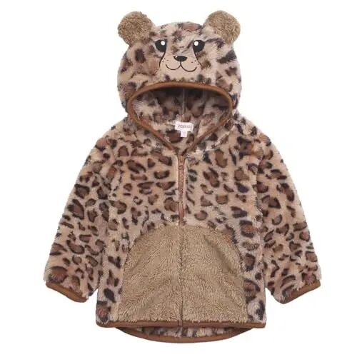 JESKIDS Toddler Girls Boys Fleece Hoody Jacket Zip Up Teddy Coat Warm Winter Outwear - JESKIDS