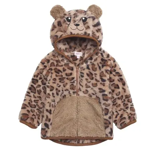 JESKIDS Toddler Girls Boys Fleece Hoody Jacket Zip Up Teddy Coat Warm Winter Outwear - 1
