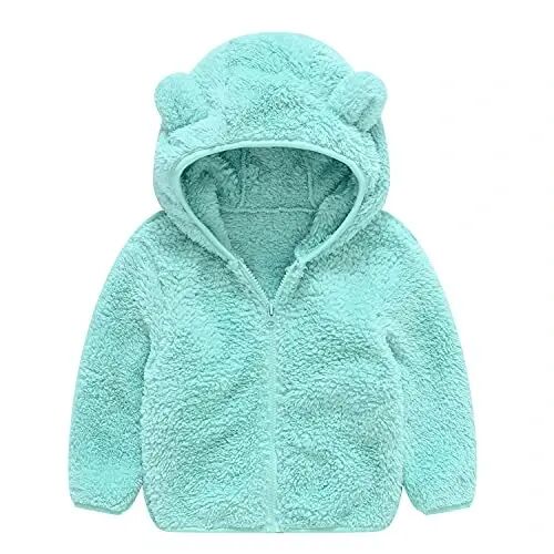 JESKIDS Toddler Girls Boys Fleece Hoody Jacket Zip Up Teddy Coat Warm Winter Outwear - JESKIDS