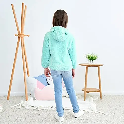JESKIDS Toddler Girls Boys Fleece Hoody Jacket Zip Up Teddy Coat Warm Winter Outwear - 3