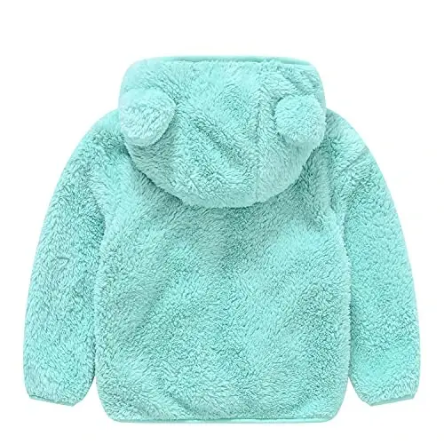 JESKIDS Toddler Girls Boys Fleece Hoody Jacket Zip Up Teddy Coat Warm Winter Outwear - 4