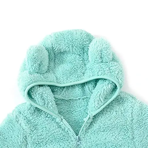 JESKIDS Toddler Girls Boys Fleece Hoody Jacket Zip Up Teddy Coat Warm Winter Outwear - 5