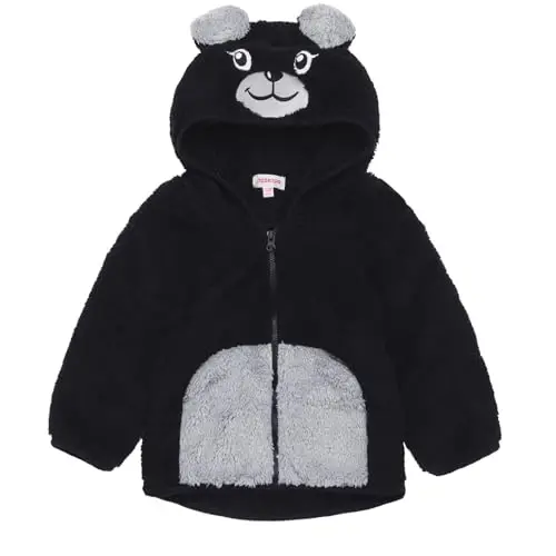 JESKIDS Toddler Girls Boys Fleece Hoody Jacket Zip Up Teddy Coat Warm Winter Outwear - 1