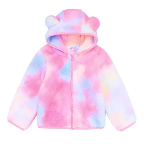 JESKIDS Toddler Girls Boys Fleece Hoody Jacket Zip Up Teddy Coat Warm Winter Outwear - 1