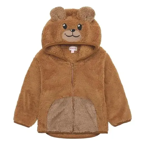 JESKIDS Toddler Girls Boys Fleece Hoody Jacket Zip Up Teddy Coat Warm Winter Outwear - 1