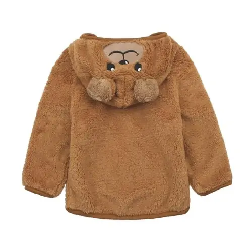 JESKIDS Toddler Girls Boys Fleece Hoody Jacket Zip Up Teddy Coat Warm Winter Outwear - 2