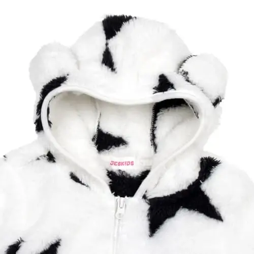 JESKIDS Toddler Girls Boys Fleece Hoody Jacket Zip Up Teddy Coat Warm Winter Outwear - 3