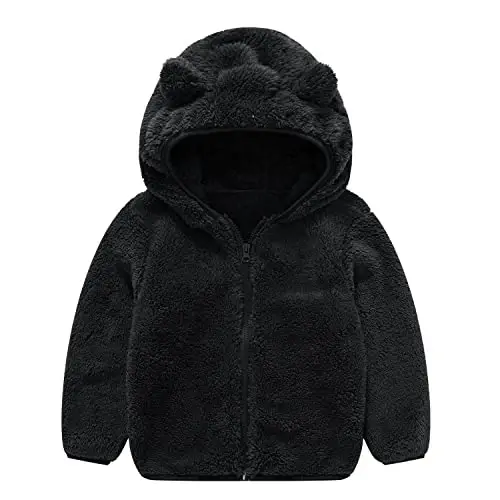 JESKIDS Toddler Girls Boys Fleece Hoody Jacket Zip Up Teddy Coat Warm Winter Outwear - 1