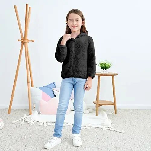 JESKIDS Toddler Girls Boys Fleece Hoody Jacket Zip Up Teddy Coat Warm Winter Outwear - JESKIDS (1)