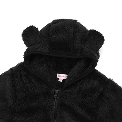 JESKIDS Toddler Girls Boys Fleece Hoody Jacket Zip Up Teddy Coat Warm Winter Outwear - 4