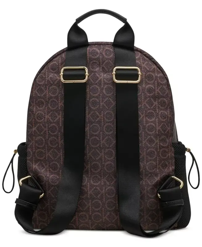 Jessie Mesh Side Pocket Nylon Backpack - Brown Khk - 5