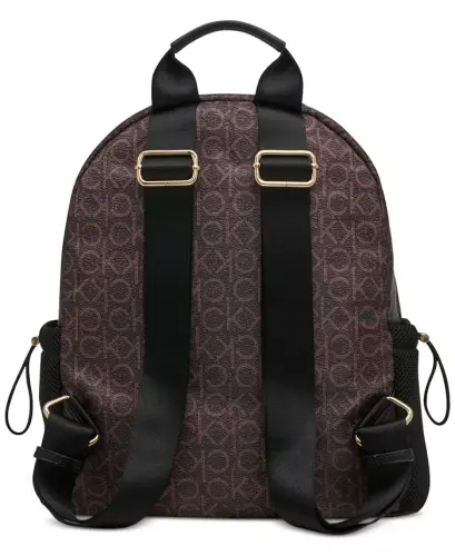 Jessie Mesh Side Pocket Nylon Backpack-Brown Khk - 5