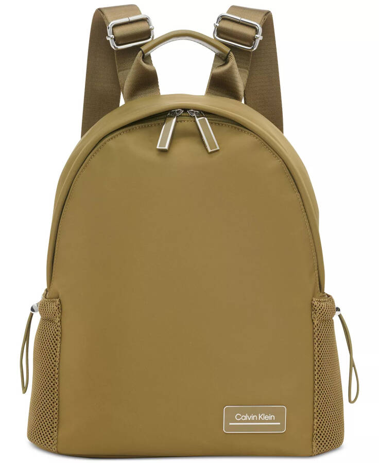 Jessie Mesh Side Pocket Nylon Backpack Olive Branch - 1