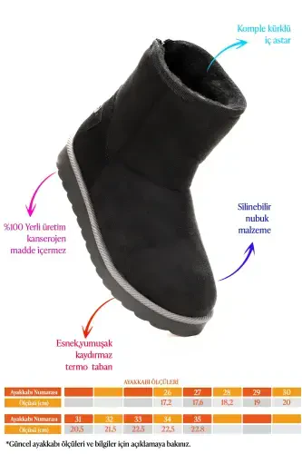 Jessy Fermuarlı Kız Çocuk Bot-Siyah - KIKO KIDS (1)