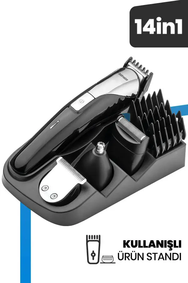 Jest Wired Wireless Stainless Steel Stand Micro Usb 9 in 1 Men's Grooming Set - 6