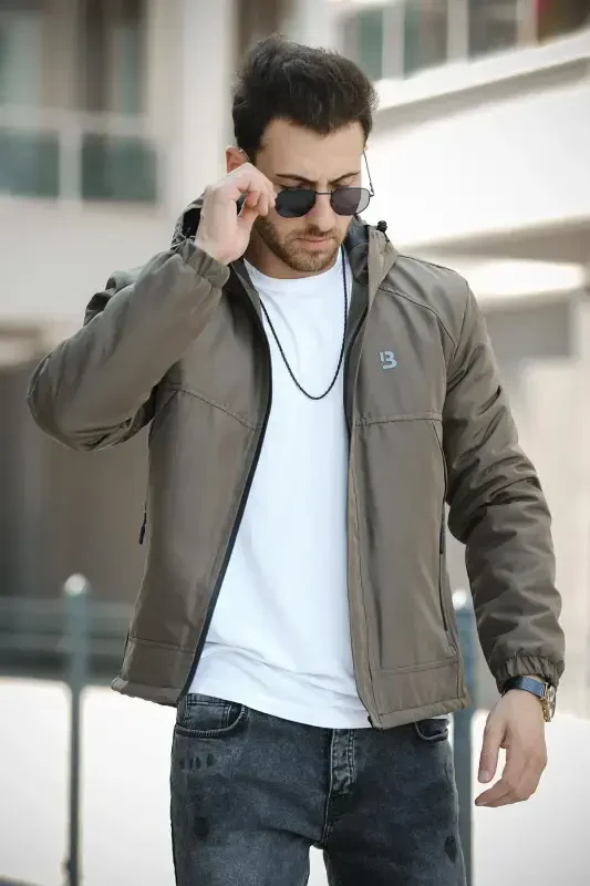 Jestad Suv o'tkazmaydigan Kaputli Slim Fit Erkaklar Ko'ylagi - OKSIT