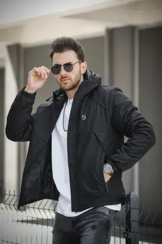 Jestad Suvdan himoya qiluvchi kapishonli slim fit erkaklar ko'ylagi - 1