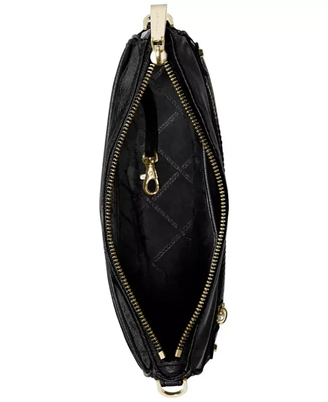 Jet Set Charm North South Nylon Crossbody - Black/Gold - 2