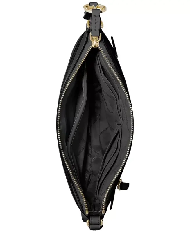 Jet Set Charm Leather Small North South Flat Crossbody-Black - 2