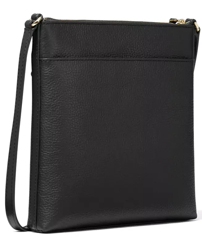 Jet Set Charm Leather Small North South Flat Crossbody-Black - 3