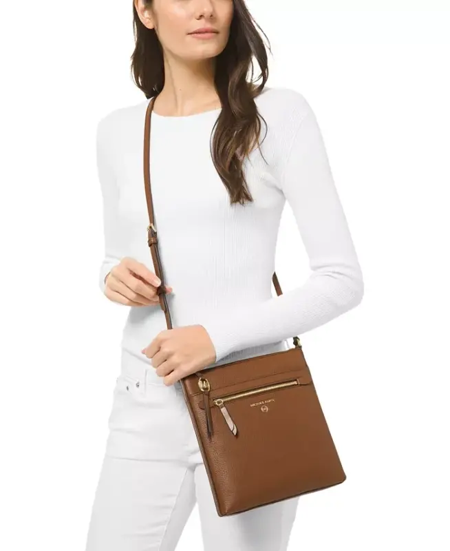 Jet Set Charm Leather Small North South Flat Crossbody-Luggage - 4