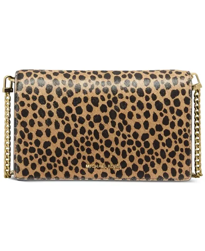 Michael Kors Jet Set Small Calf Hair Flap Chain Crossbody - Husk Multi - 1