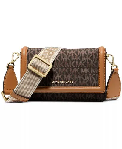 Jet Set Mini Logo Nylon Crossbody-Brn/acorn - Modazone