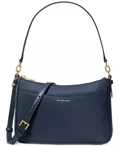 Jet Set Small Nylon Top Zip Pochette Crossbody-Navy - Modazone