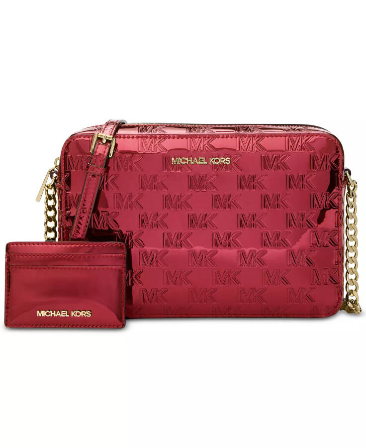 Jet Set Large East West Crossbody With Card Holder In Gift Box Deep Red - 1