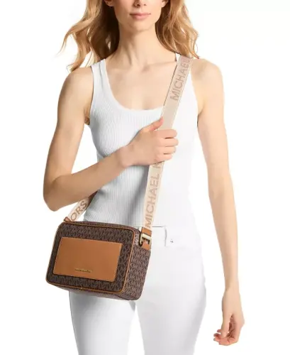 Jet Set Logo East West Nylon Crossbody-Brn/acorn - MICHAEL KORS (1)