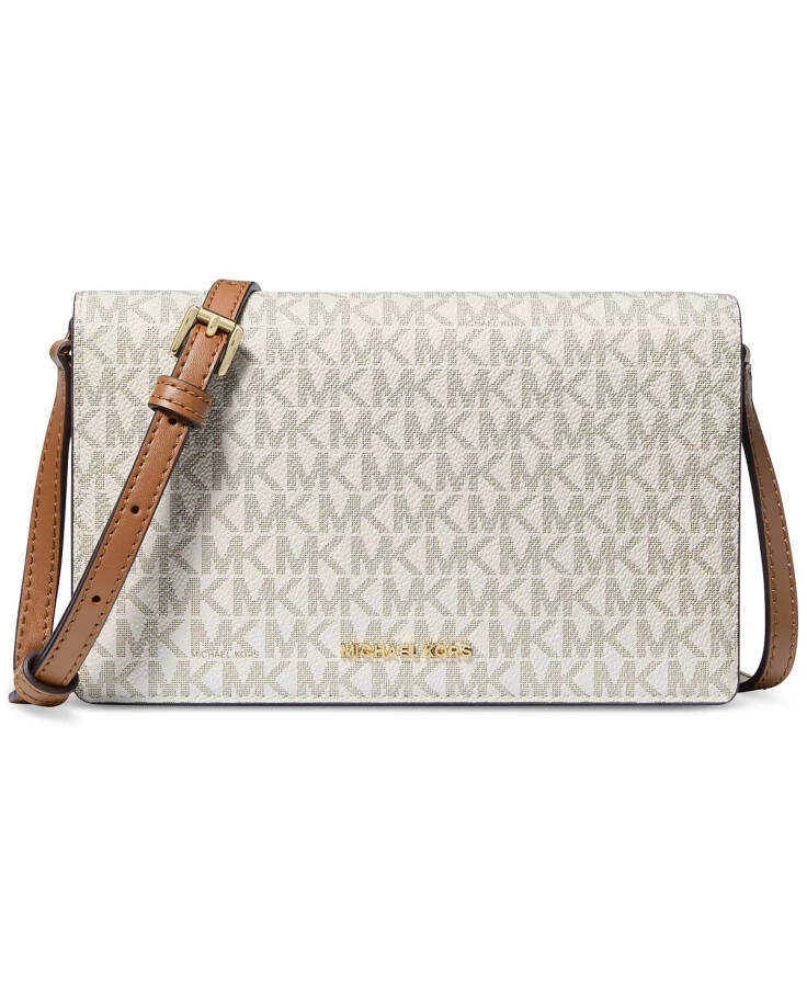 Jet Set Logo Medium Flap Crossbody Vanilla/ac - 1