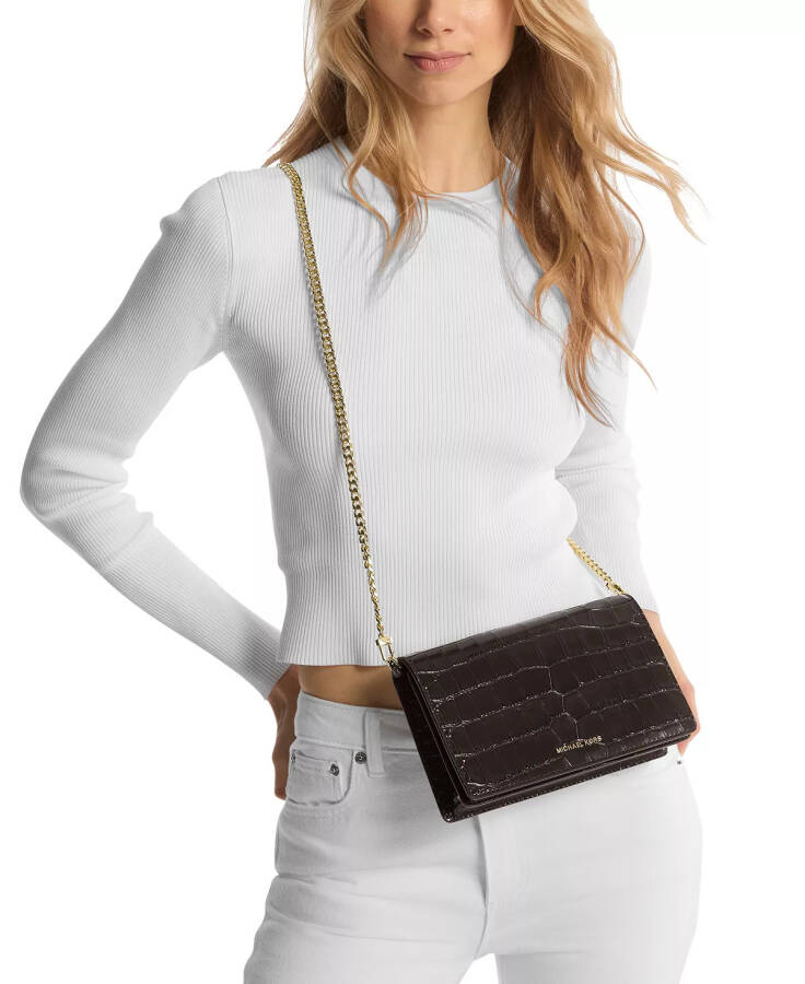 Jet Set Medium Flap Chain Crossbody Chocolate - 3