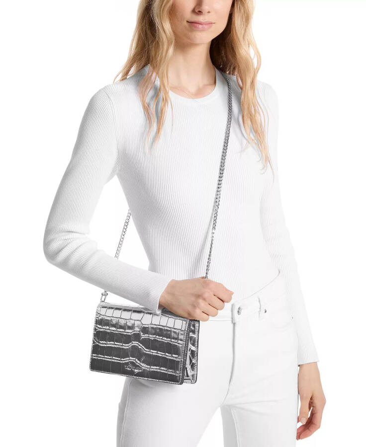 Jet Set Medium Flap Chain Crossbody Silver - 3