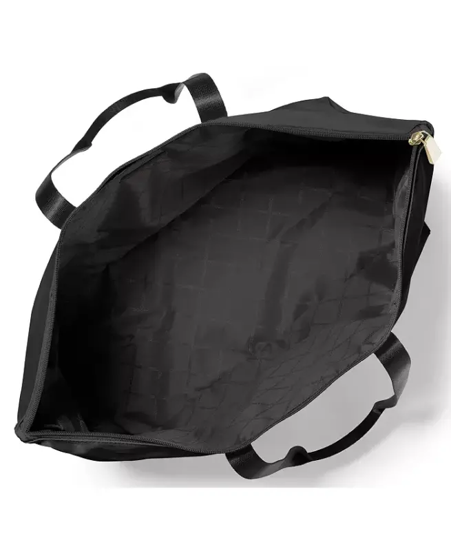 Jet Set Travel Nylon Packable Tote-Black/Gold - 2
