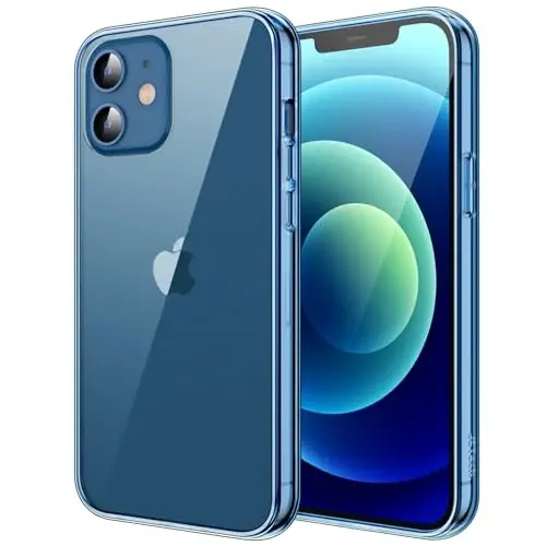 JETech Case для iPhone 12/12 Pro 6.1 дюйма, не желтеющий противоударный чехол для телефона, прозрачная задняя панель с защитой от царапин (джинсовый индиго) 