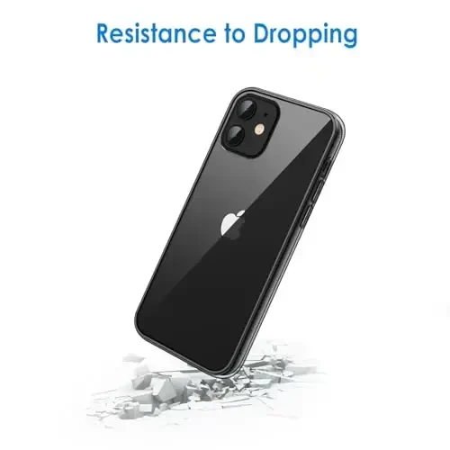 JETech Case for iPhone 12/12 Pro 6.1-Inch, Non-Yellowing Shockproof Phone Bumper Cover, Anti-Scratch Clear Back (Black) - 6