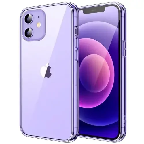 JETech Case for iPhone 12/12 Pro 6.1-Inch, Non-Yellowing Shockproof Phone Bumper Cover, Anti-Scratch Clear Back (Deep Purple) 