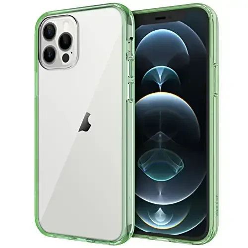 JETech Case for iPhone 12/12 Pro 6.1-Inch, Non-Yellowing Shockproof Phone Bumper Cover, Anti-Scratch Clear Back (Midnight Green) 