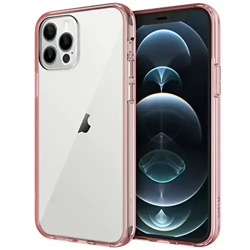 JETech Case for iPhone 12/12 Pro 6.1-Inch, Non-Yellowing Shockproof Phone Bumper Cover, Anti-Scratch Clear Back (Rose Gold) 