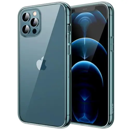 JETech Case for iPhone 12/12 Pro 6.1-Inch, Non-Yellowing Shockproof Phone Bumper Cover, Anti-Scratch Clear Back (Pacific Blue) - 1