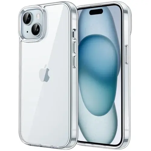 JETech Case for iPhone 15 6.1-Inch, Non-Yellowing Shockproof Phone Bumper Cover, Anti-Scratch Clear Back (Clear) - 2
