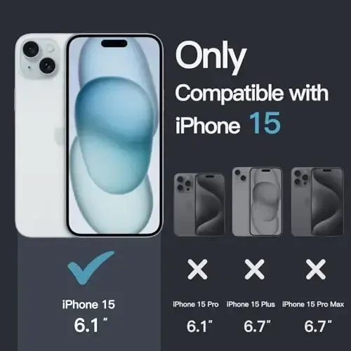 JETech Case for iPhone 15 6.1-Inch, Non-Yellowing Shockproof Phone Bumper Cover, Anti-Scratch Clear Back (Clear) - 3