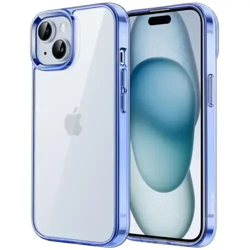 JETech Case for iPhone 15 6.1-Inch, Non-Yellowing Shockproof Phone Bumper Cover, Anti-Scratch Clear Back (Dark Blue) - JETECH