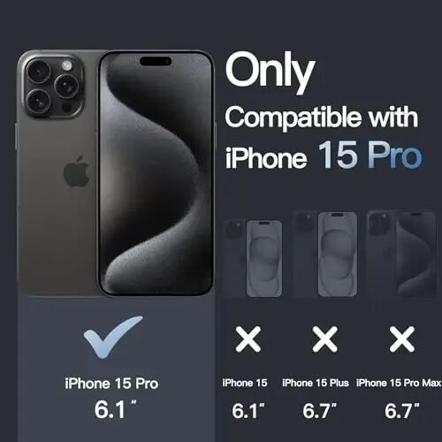 JETech Case for iPhone 15 Pro 6.1-Inch, Non-Yellowing Shockproof Phone Bumper Cover, Anti-Scratch Clear Back (Black) - 2