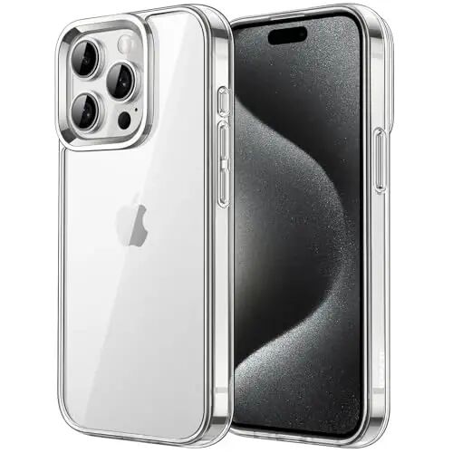 JETech Case for iPhone 15 Pro 6.1-Inch, Non-Yellowing Shockproof Phone Bumper Cover, Anti-Scratch Clear Back (Clear) 