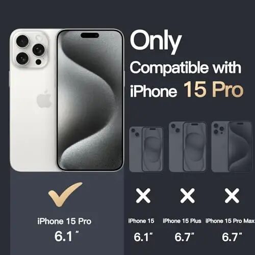 JETech Case for iPhone 15 Pro 6.1-Inch, Non-Yellowing Shockproof Phone Bumper Cover, Anti-Scratch Clear Back (Clear) - 2