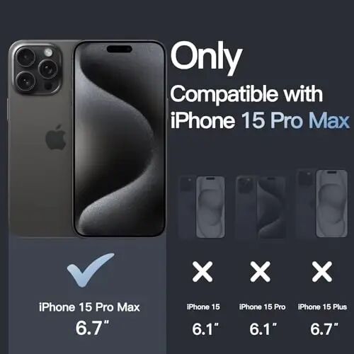 JETech Case for iPhone 15 Pro Max 6.7-Inch, Non-Yellowing Shockproof Phone Bumper Cover, Anti-Scratch Clear Back (Black) - 2